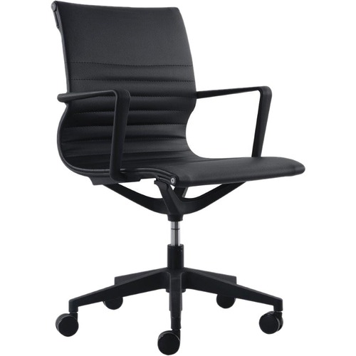Eurotech Kinetic Task Chair - Black Seat Color - Vinyl Seat Material - Black Back Color - Vinyl Back Material - Mid Back - 5-star Base - Armrest - 1 Each
