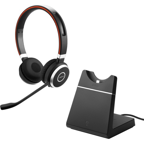 Jabra Evolve 65 With Charging Stand MS Stereo - Stereo - Wireless - Bluetooth - 98.4 ft - 150 Hz - 7 kHz - Over-the-head - Binaural - Supra-aural - Noise Canceling