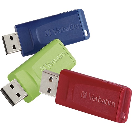 Microban 32GB Store 'n' Go USB Flash Drive - 3pk - Red, Green, Blue - 32 GB - USB 2.0 Type A - Blue, Green, Red - Lifetime Warranty - 3 Pack