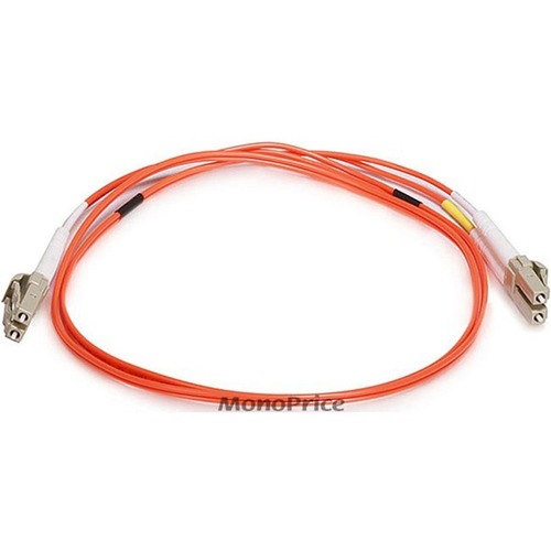 Monoprice Fiber Optic Duplex Network Cable - 3.3 ft Fiber Optic Network Cable for Network Device - First End: 2 x LC Network - Male - Second End: 2 x LC Network - Male - 62.5/125 µm - Orange