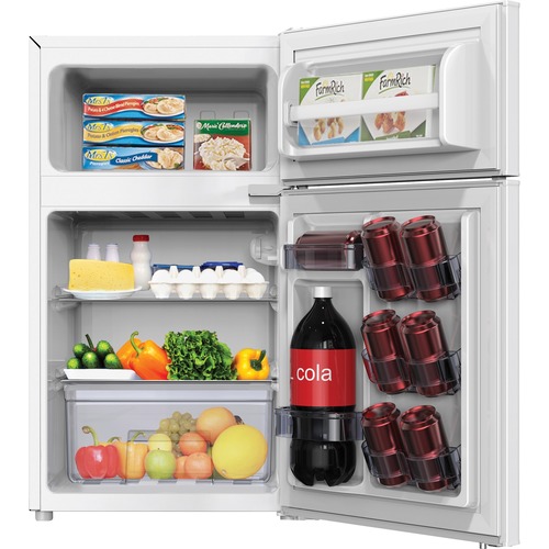 Avanti RA31B0W 3.1 Cubic Foot 2-door Compact Refrigerator - 3.10 ft³ - Auto-defrost - Top Mount - Auto-defrost - Reversible - 2.10 ft³ Net Refrigerator Capacity - 1 ft³ Net Freezer Capacity - 120 V AC - 320 kWh per Year - White - Freestanding