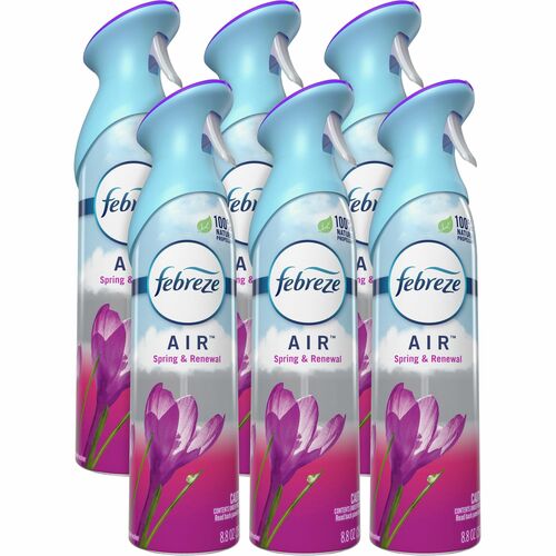 Febreze Odor-Fighting Air Freshener - Spray - 8.8 fl oz (0.3 quart) - Spring & Renewal - 6 / Carton - Odor Neutralizer, VOC-free