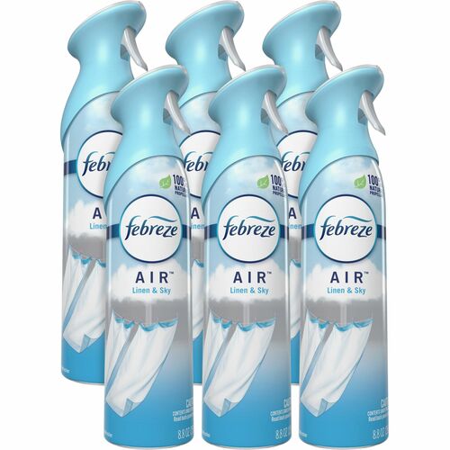 Febreze Odor-Fighting Air Freshener - Spray - 8.8 fl oz (0.3 quart) - Linen & Sky - Odor Neutralizer, VOC-free - 6 / Carton