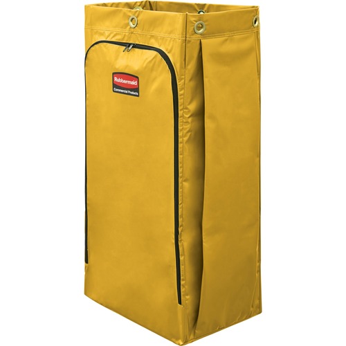 Rubbermaid Commercial 34 Gal Vinyl Bag for High Capacity Janitorial Cleaning Carts, Yellow - 34 gal Capacity - 10.50" Width x 16.80" Length - Zipper Closure - Yellow - Vinyl - Janitorial Cart - 1 Each