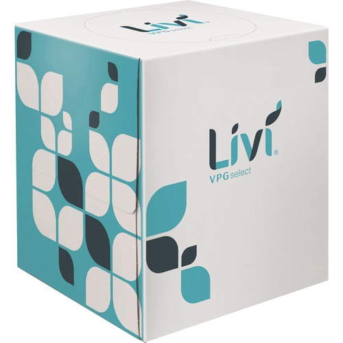 Livi VPG Facial Tissues - 2 Ply - White - Virgin Fiber - 90 Per Box - 36 / Carton