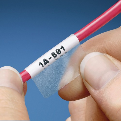 Panduit Wire & Cable Label - 1" x 2 1/4" Length - Rectangle - Inkjet, Laser - Orange - Polyester