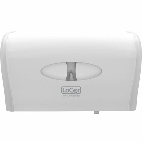 LoCor Side-By-Side Bath Tissue Dispense - 300 x Sheet - 5.2" Height x 14.9" Width x 9.1" Depth - White - 1 Each