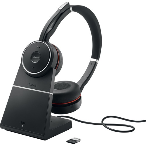 Jabra EVOLVE 75 with Charging Stand UC Stereo - Stereo - Wireless - Bluetooth - 100 ft - 20 Hz - 20 kHz - Over-the-head - Binaural - Circumaural - Noise Canceling