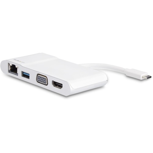 StarTech.com USB-C Multiport Adapter 4K HDMI VGA GbE USB 3 - White & Silver - for Notebook - USB Type C - 1 x USB Ports - 1 x USB 3.0 - Network (RJ-45) - HDMI - VGA - Wireless LAN - Thunderbolt - Wired