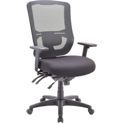 Eurotech apollo II High Back Multifunction Chair - Black Seat Color - Fabric Seat Material - Black Back Color - High Back - 5-star Base - 1 Each