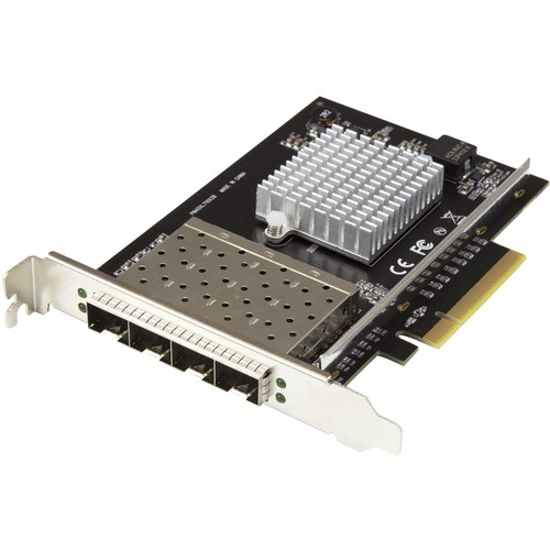 StarTech.com Quad-Port SFP+ Server Network Card - PCI Express - Intel XL710 Chip - PCI Express x8 - 2.50 GB/s Data Transfer Rate - Intel XL710 - 4 Port(s) - Optical Fiber - 10GBase-LR, 10GBase-SR - SFP+ - Plug-in Card