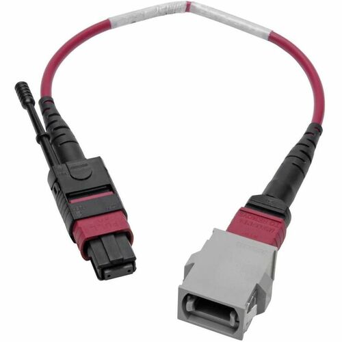 Tripp Lite MTP/MPO Parallel Optics Base-8 Fiber Adapter OM4 Polarity A to B - Fiber Optic for Network Device - 12.50 GB/s - Patch Cable - 8" - 1 x MTP/MPO Male Network - 1 x MTP/MPO Female Network - 50/125 µm - Magenta