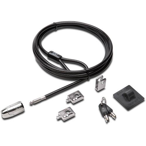 Kensington Desktop & Peripherals Locking Kit 2.0 - Black - Carbon Steel - 8 ft - For Desktop Computer