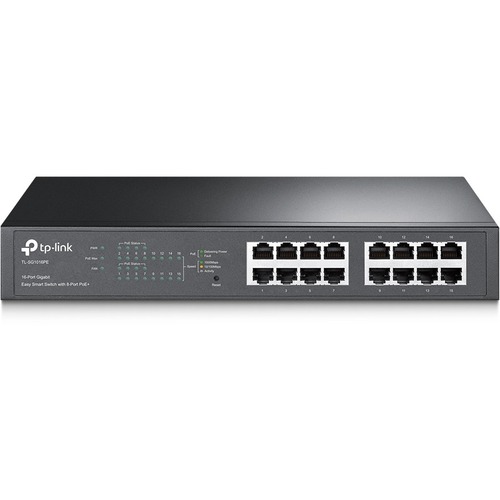 TP-Link TL-SG1016PE - 16-Port Gigabit Easy Smart PoE Switch with 8-Port PoE+ - Limited Lifetime Protection - Easy Smart Managed - 8 PoE+ Ports @150W - Plug & Play - Sturdy Metal w/ Shielded Ports - QoS, Vlan, IGMP & LAG