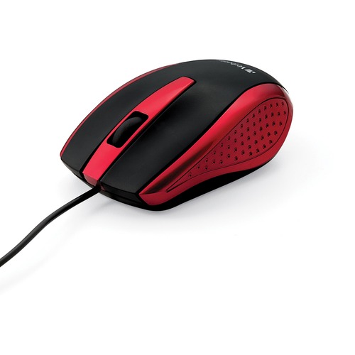 Verbatim Corded Notebook Optical Mouse - White - Optical - Cable - Red - 1 Pack - USB Type A - Scroll Wheel