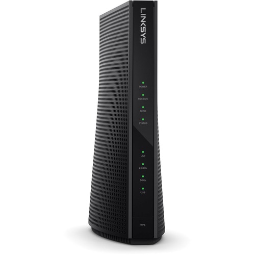 Linksys CG7500 Wi-Fi 5 IEEE 802.11ac Cable Modem/Wireless Router - 2.40 GHz ISM Band - 5 GHz UNII Band - 3 x Antenna(3 x Internal) - 237.50 MB/s Wireless Speed - 4 x Network Port - USB - Gigabit Ethernet - Desktop