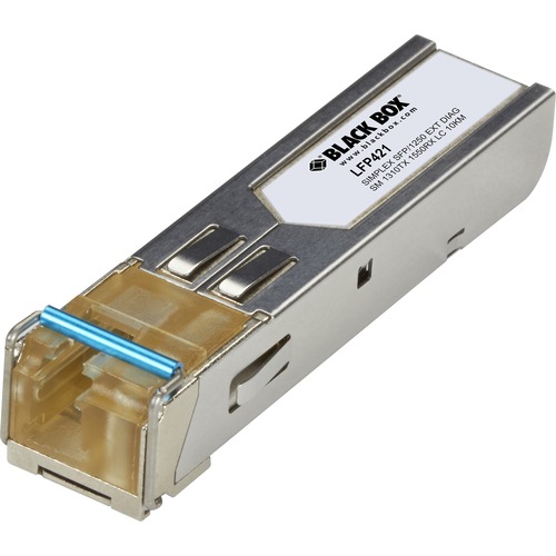 Black Box SFP (mini-GBIC) Module - For Optical Network, Data Networking - 1 x LC Simplex 1000Base-X Network - Optical Fiber - Single-mode - Gigabit Ethernet - 1000Base-X - Hot-pluggable - TAA Compliant