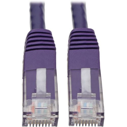 Tripp Lite Cat6 Cat5e Gigabit Molded Patch Cable RJ45 MM 550MHz Purple 25ft 25' - RJ-45 for Computer, Printer, Gaming Console, Blu-ray Player, Photocopier, Router, Modem - 128 MB/s - Patch Cable - 25 ft - 1 x RJ-45 Male Network - 1 x RJ-45 Male Network - 