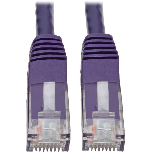 Tripp Lite Cat6 Cat5e Gigabit Molded Patch Cable RJ45 M/M 550MH Purple 50ft 50' - RJ-45 for Computer, Printer, Gaming Console, Blu-ray Player, Photocopier, Router, Modem - 128 MB/s - Patch Cable - 50 ft - 1 x RJ-45 Male Network - 1 x RJ-45 Male Network - 