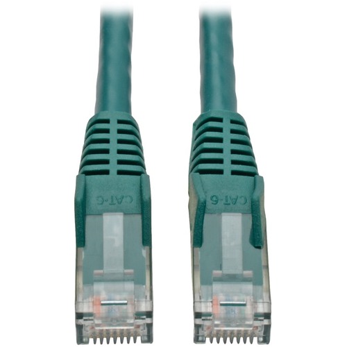 Tripp Lite Cat6 GbE Snagless Molded Patch Cable UTP Green RJ45 M/M 4ft 4' - Category 6 for Network Adapter, Network Device, Server, Router, Switch, Modem, Hub - 128 MB/s - Patch Cable - 3.94 ft - 1 x RJ-45 Male Network - 1 x RJ-45 Male Network - Gold Plat