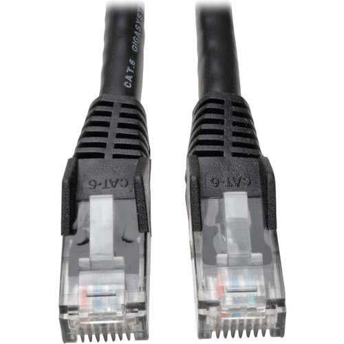 Tripp Lite Cat6 GbE Gigabit Ethernet Snagless Molded Patch Cable UTP Black RJ45 M/M 8ft 8' - Category 6 for Network Adapter, Network Device, Router, Server, Modem, Hub, Switch - 128 MB/s - Patch Cable - 7.87 ft - 1 x RJ-45 Male Network - 1 x RJ-45 Male Ne