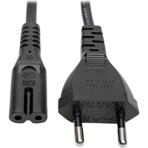 Tripp Lite 2-Prong Europlug Computer Power Cord, 2.5A (C7 to CEE 7/16), 6 f - 250 V AC2.50 A - Black - 6 ft Cord Length - Europe, Middle East, Russia, South America, Africa, Asia