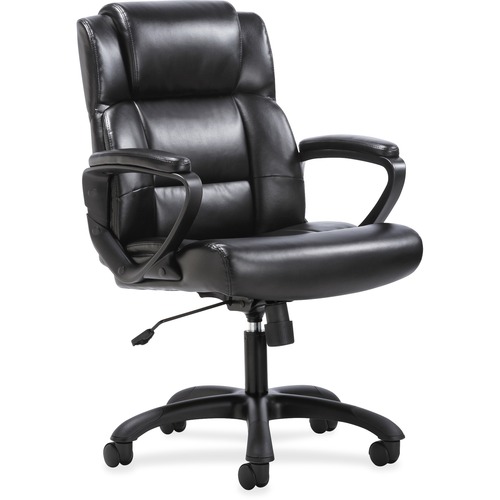 Sadie Mid-Back Executive Chair - Black Seat Color - SofThread Leather Seat Material - Black Back Color - SofThread Leather Back Material - Mid Back - 5-star Base - 1 Each