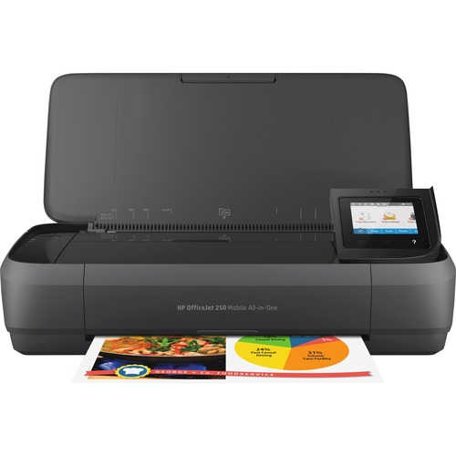 HP Officejet 250 Wireless Inkjet Multifunction Printer - Color - Copier/Printer/Scanner - 20 ppm Mono/19 ppm Color Print - 4800 x 1200 dpi Print - Manual Duplex Print - Up to 500 Pages Monthly - 50 sheets Input - Color Scanner - 600 dpi Optical Scan - Wir