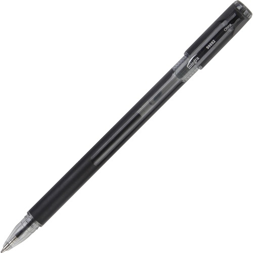 Integra Quick Dry Gel Ink Stick Pen - 0.7 mm Pen Point Size - Black Gel-based Ink - 1 Dozen