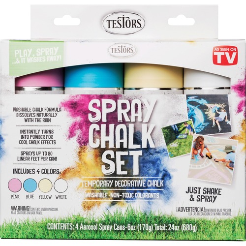 Testors 4-Color Spray Chalk Set - 6 fl oz - 1 / Kit - Assorted