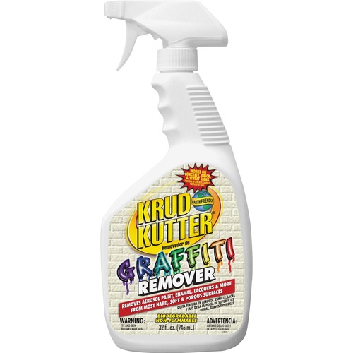 Krud Kutter Graffiti Remover - Ready-To-Use - 32 fl oz (1 quart) - 1 Each - Water Based, Non-flammable - Clear