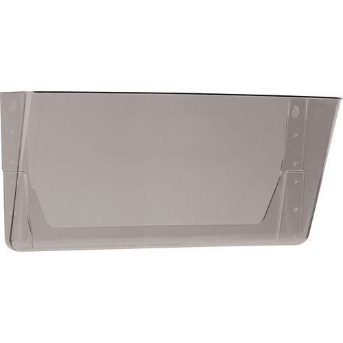 Storex Stacking Wall Pocket - 1 Pocket(s) - 7" Height x 4" Width x 16" Length - Stackable - Smoke - Poly - 1 Each