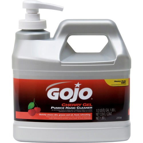 Gojo® Sanitizing Gel - Cherry Scent - 1.89 L - Pump Bottle Dispenser - Dirt Remover, Grease Remover, Oil Remover - Hand - Clear - Heavy Duty, Carry Handle, pH Balanced - 1 Each