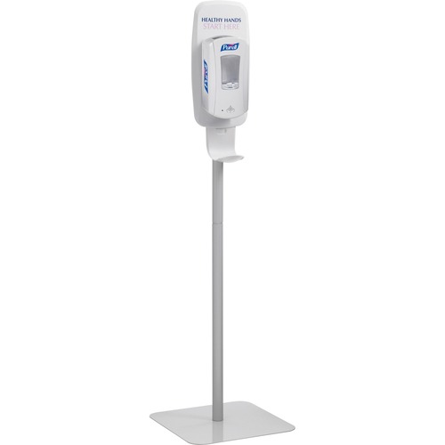 PURELL® LTX/TFX Dispenser Floor Stand - 5.29" (134.37 mm) Height x 23.75" (603.25 mm) Width - Freestanding, Floor - Metal - White