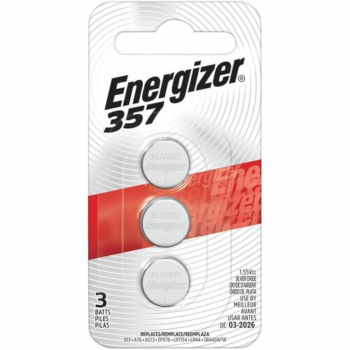 Energizer Battery - For Medical Equipment, Calculator, Toy, Watch - SR44 - 150 mAh - 1.5 V DC - 1 / Pack - Calculator & Watch Batteries - EVE357BPZ3N