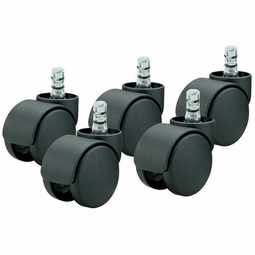 Master Caster Futura Noiseless Carpet Casters - 2.19" Diameter - 120 lb - Nylon - Matte Black - 5 / Set