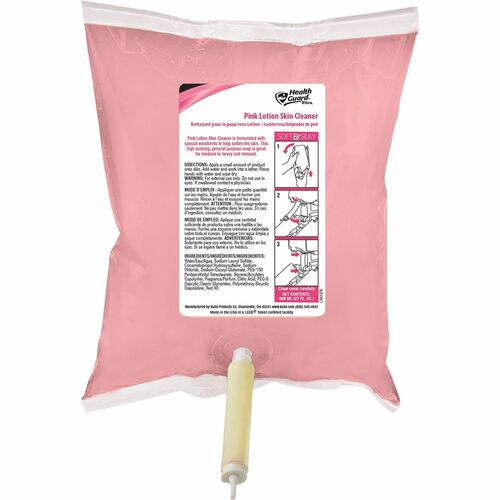 Health Guard Pink Lotion Skin Cleaner Refill - Fresh ScentFor - 27.1 fl oz (800 mL) - Soil Remover - Skin, Hand, Restroom, Office, School, College, University, Daycare, Hospital, Casino, Hotel, ... - Moisturizing - Opaque Pink - 12 / Carton