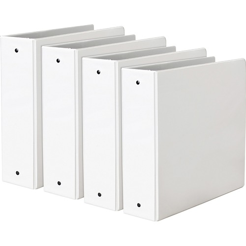 Avery® Economy View Binder - 3" Binder Capacity - Letter - 8 1/2" x 11" Sheet Size - 460 Sheet Capacity - 3 x Round Ring Fastener(s) - 2 Internal Pocket(s) - Vinyl - White - 1.79 lb - Gap-free Ring, Rivet, Clear Overlay, Non Locking Mechanism - 4 / Bu