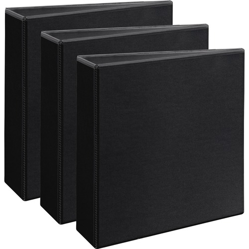 Avery® Durable View Binders - EZD Rings - 3" Binder Capacity - Letter - 8 1/2" x 11" Sheet Size - 670 Sheet Capacity - Fastener(s): 3 x D-Ring - Pocket(s): 4, Internal - Poly - Black - Recycled - Easy Insert Spine, Exposed Rivet, Gap-free Ring, Stacke