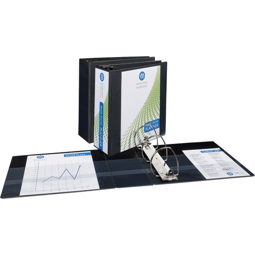 Avery® Durable View Binders - EZD Rings - 4" Binder Capacity - Letter - 8 1/2" x 11" Sheet Size - 780 Sheet Capacity - 3 x D-Ring Fastener(s) - 4 Internal Pocket(s) - Poly - Black - Recycled - Easy Insert Spine, Exposed Rivet, Gap-free Ring, Stacked P