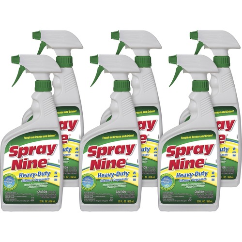 Permatex Heavy-Duty Cleaner/Degreaser w/Disinfectant - 22 fl oz (0.7 quart) - Disinfectant - Clear Bottle - 6 / Bundle