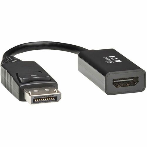 Tripp Lite DisplayPort to HDMI 2.0 Adapter-M/F, Latching Connector, 4K@60 Hz, 6 in., Black, DP to HDMI - DisplayPort/HDMI for Projector, Monitor, Audio/Video Device, Notebook, HDTV - 2.25 GB/s - 6" - 1 x DisplayPort Male Digital Audio/Video - 1 x HDMI Fem