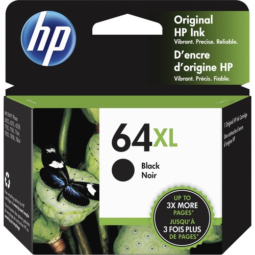 HP 64XL (N9J92AN) Ink Cartridge - Black - Inkjet - High Yield - 600 Pages - 1 Each