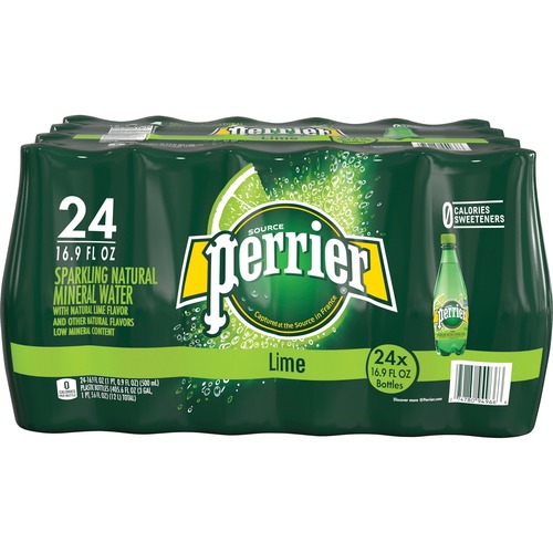 Perrier Flavored Sparkling Mineral Water - Ready-to-Drink - Sugar Free - 16.91 fl oz (500 mL) - 24 / Carton