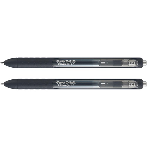 Paper Mate InkJoy Gel Pen - 0.77 mm Pen Point Size - Retractable - Black - Blue Barrel - 2 / Pack