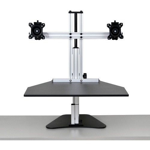 ERGO DESKTOP Wallaby Elite Sit and Stand Workstation, Black, Fully Assembled - 16.50" Height x 24" Width - Solid Steel - Black