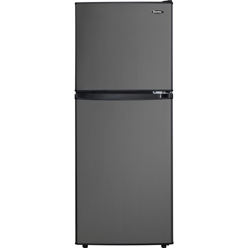 Danby 4.7 cu. ft. Compact Refrigerator - 4.70 ft³ - Manual Defrost - Manual Defrost - Reversible - 3.20 ft³ Net Refrigerator Capacity - 1.50 ft³ Net Freezer Capacity - Black Stainless Steel - Glass