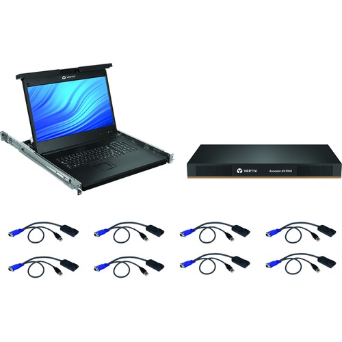 Vertiv Avocent Local Rack Access | 1U | Rackmount | 8-Port KVM Console - Local Rack Access | 1U | kvm LCD | rackmount console | 8-port kvm | 16-port kvm | 2-Year Full Coverage Factory Warranty - Optional Extended Warranty Available