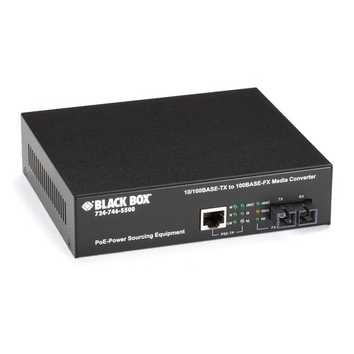 Black Box LPM600 Transceiver/Media Converter - 1 x Network (RJ-45) - 1 x SC Ports - DuplexSC Port - Single-mode - Fast Ethernet - 10/100Base-T, 100Base-X - 12.43 Mile - AC - TAA Compliant