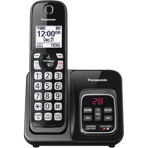 Panasonic KX-TGD530M DECT 6.0 1.90 GHz Cordless Phone - Metallic Black - 1 x Phone Line - Speakerphone - Answering Machine
